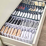 Органайзер для зберігання нижньої білизни та шкарпеток на 6 секцій сітчастий прозорий роздільник, фото 9