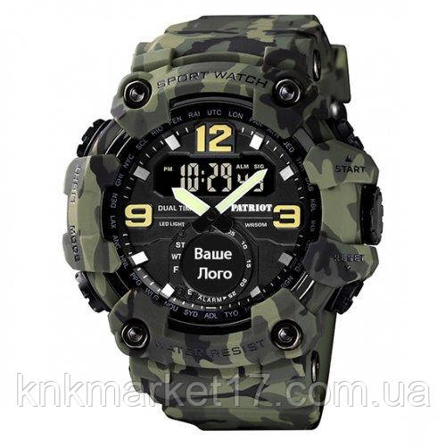 Годинник наручний Patriot 004CMGR Ваше лого Зелений камуфляж + Коробка, фото 1