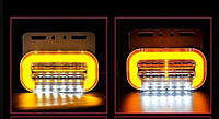 Желтые габаритные LED огни, фонари 24V заноса прицепа, (1шт) рожки для фуры