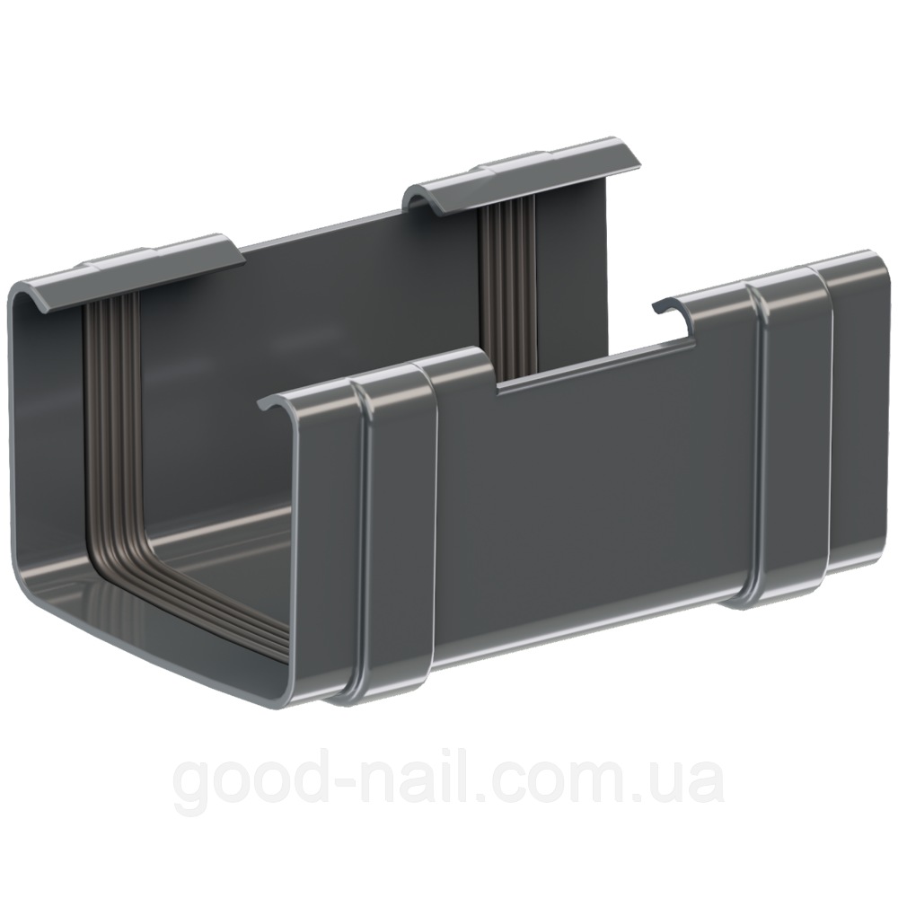 З'єднання квадратної ринви пластикової водостічної системи KROP 135\80мм, фото 1