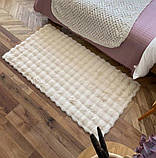 Килим штучний кролик сучасний ESTERA TPR LUXURY Cream, 0.6х1 м, фото 3
