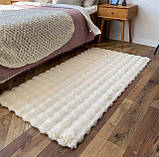 Килим штучний кролик сучасний ESTERA TPR LUXURY Cream, 0.6х1 м, фото 4