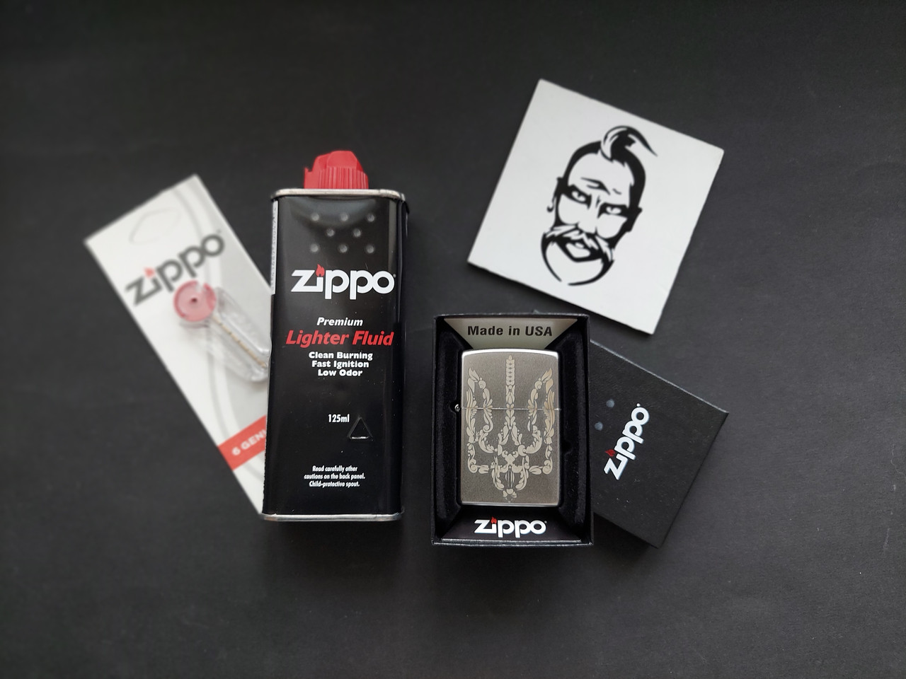Бензиновая зажигалка в наборе Zippo зажигалка зипо + кремний + бензин ...