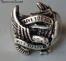 Кільце для чоловіче зі сталі для байкера, крила 20p