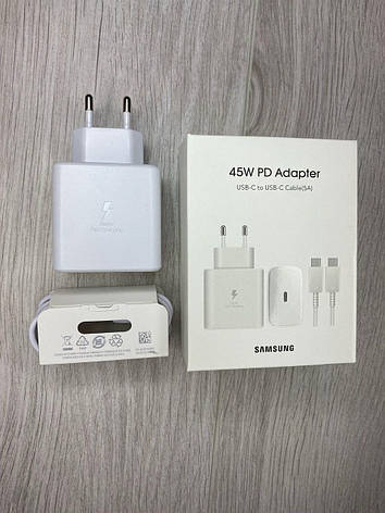 Зарядний пристрій для Samsung 45W + Кабель Type-C, Super Fast Charging, S20 Ultra, Galaxy Note 10+, A91, фото 1