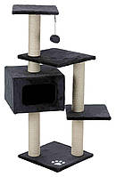 Царапка Trixie Palamos для кошек, джут/плюш, 39х39х109 см (антрацитовая) b