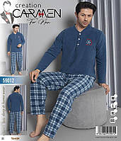 Мужская теплая зимняя флисовая пижама производство Турция плотный флис кофта с длинным рукавом и штаны 2ХЛ