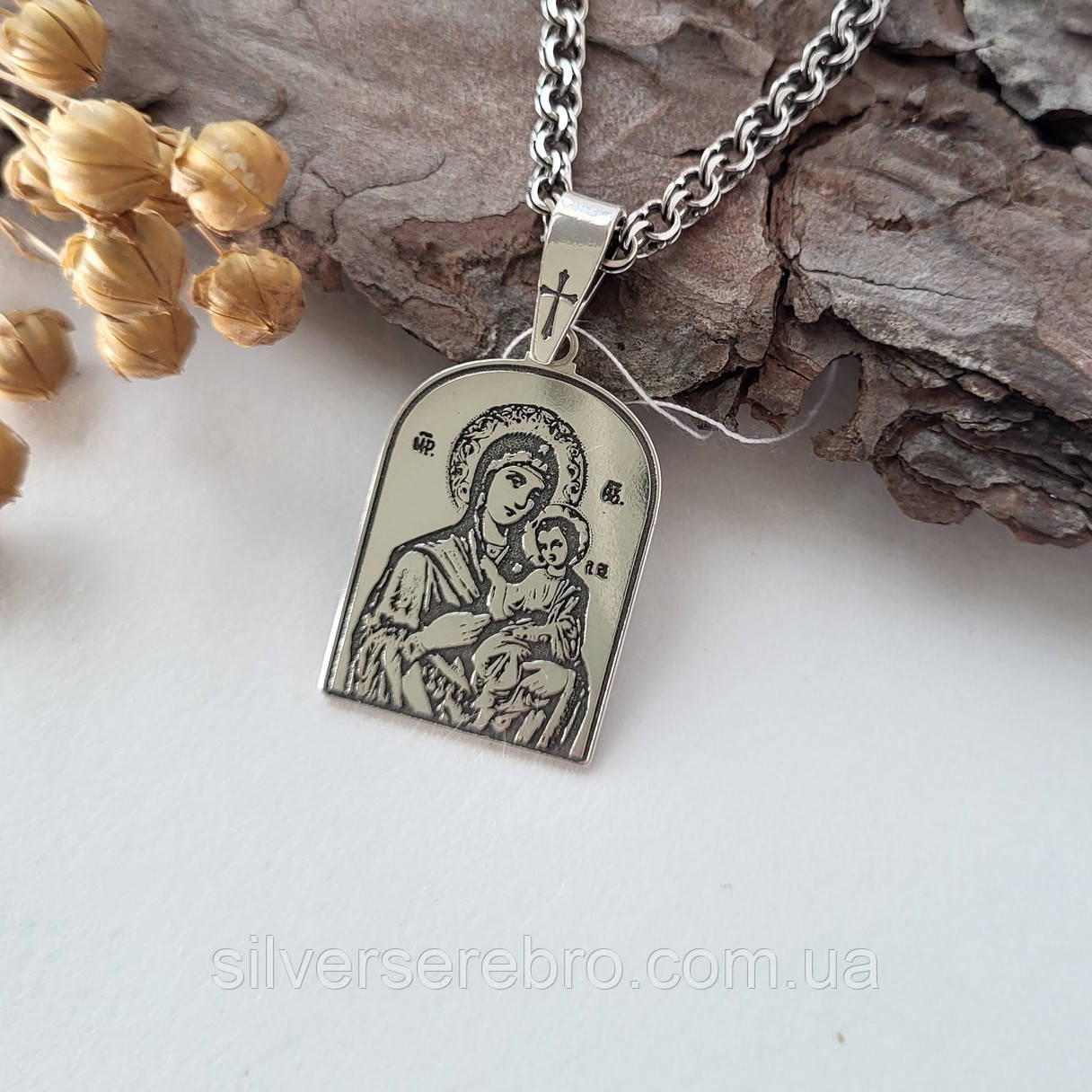 Срібна ладанка ікона Казанська Божа Матір срібло 925 проби (АРТ.1065) 3.95г