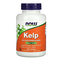 NOW Foods Kelp, органічний йод із бурих водоростей, 150 мкг, 200 таблеток