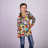 Кофта деская світшот трикотажний з капюшоном і кишенями р. 38-44