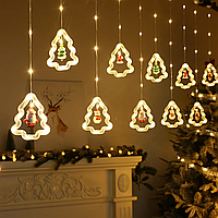 Электрическая гирлянда Фигурки в елке на 10 лампочек 3 метра Теплое свечение, Новогодний декор для дома pot