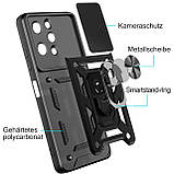 Протиударний чохол для Xiaomi Redmi 12 чорний із кільцем і шторкою, ударостійкий чохол на ксяомі редмі 12, фото 6