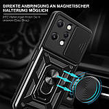 Протиударний чохол для Xiaomi Redmi 12 чорний із кільцем і шторкою, ударостійкий чохол на ксяомі редмі 12, фото 8