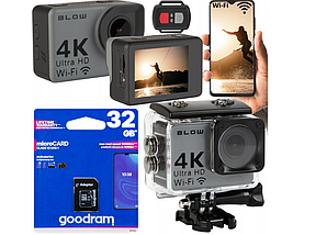 Водонепроникна спортивна екшн-камера Blow GoPro4U 4K UHD WIFI аксесуари USB карта 32 ГБ пульт, фото 3