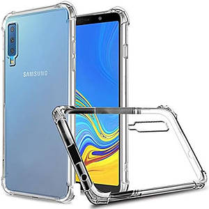 TPU чохол GETMAN Ease logo для Samsung A750 Galaxy A7 (2018) | Посилені кути з амортизацією Безбарвний (прозорий)