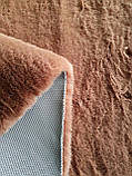 Килим штучний кролик сучасний ESTERA FELT ANTISLIP Brown, 0,6х1 м, фото 3