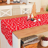 Новорічна скатертина-доріжка (раннер) "Новорічний настрій" 140х47см