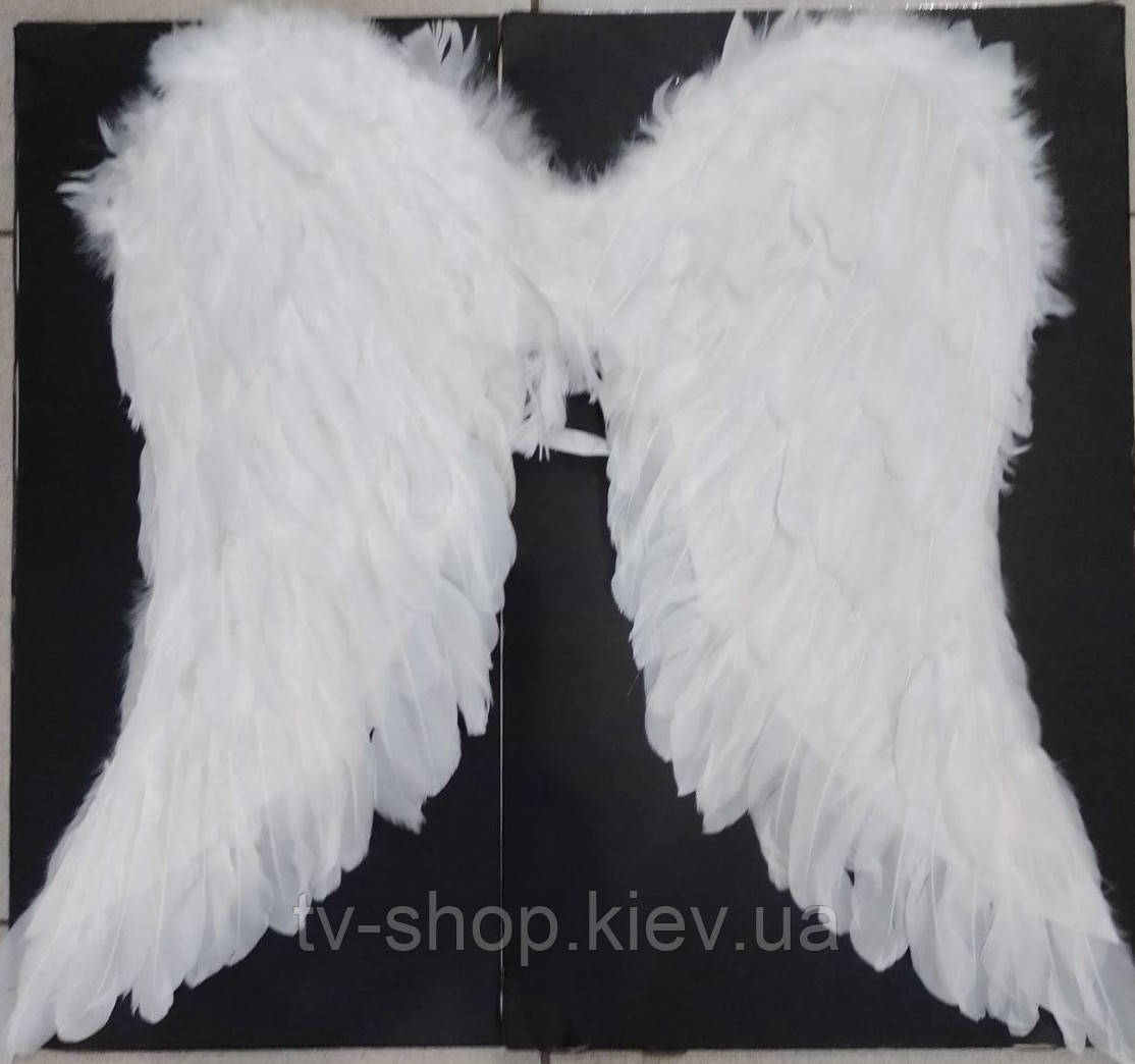 Крила гігант пір'яні Ангел 70х60 см (білі), фото 1