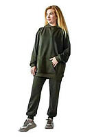 Жіночий спортивний костюм хакі Оверсайз S-2XL