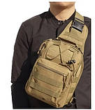 Сумка нагрудна тактична через плече Койот A741, фото 2