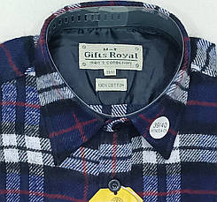 Вовняна тепла чоловіча сорочка Gifts Royal vd-0005 класична в клітку, чоловіча сорочка картата на зиму, фото 4