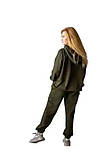 Жіночий спортивний костюм хакі Оверсайз S-2XL, фото 3