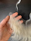 Борода та вуса, брови Діда Мороза реалістичні білі — накладка на сітці сивого кольору, фото 10