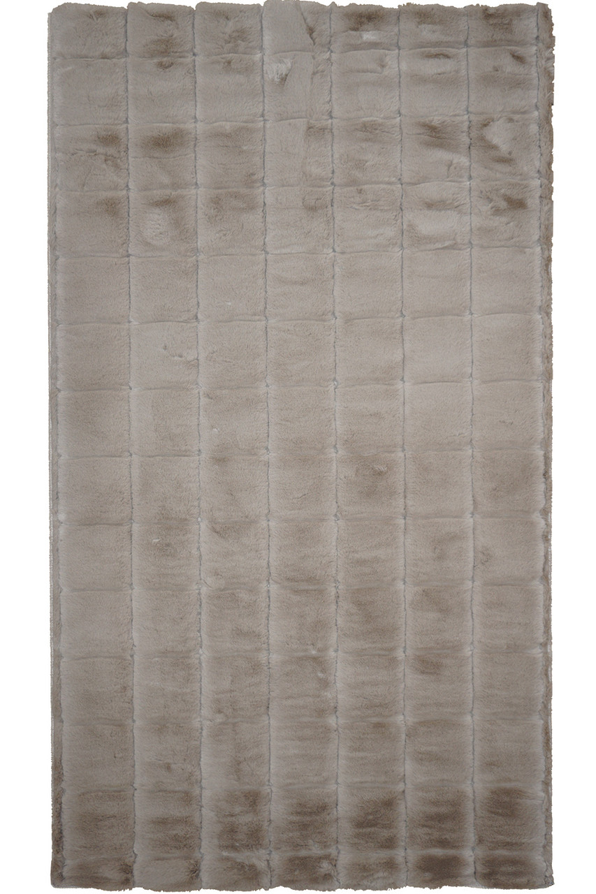Килим штучний кролик сучасний ESTERA TPR BLOCK Beige, 0.6х1 м