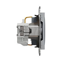 Розетка Schneider Electric Asfora сталь одинарна із заземленням внутрішня зі шторками EPH2900262, фото 3