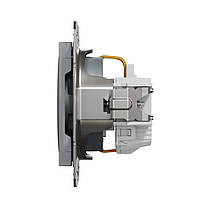 Розетка Schneider Electric Asfora сталь одинарна із заземленням внутрішня зі шторками EPH2900262, фото 5