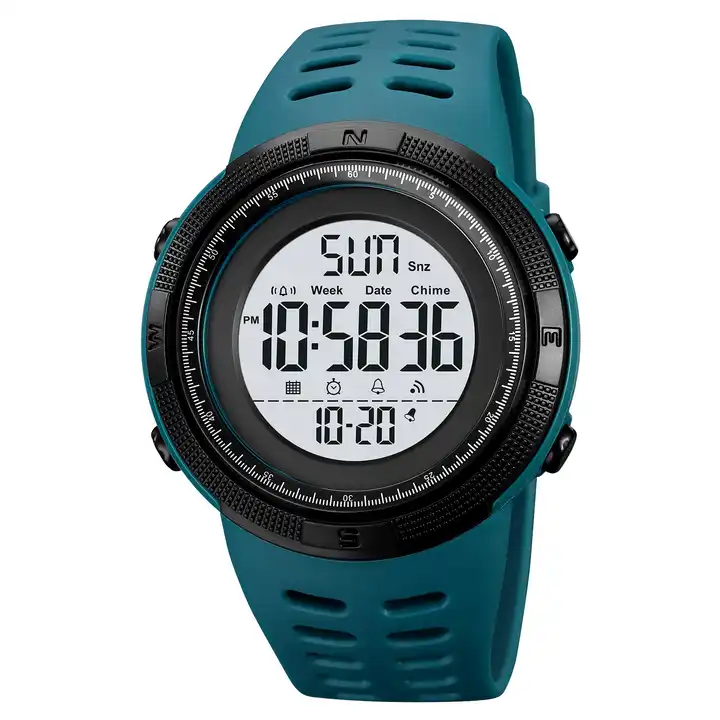 Skmei 2070 чоловічий спортивний годинник lake blue з білим циферблатом