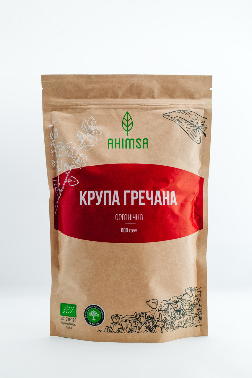 Крупа гречана органічна без глютену 808 г TM Ahimsa