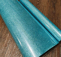 Термотрансферний плівка для термопереноса Гліттер колір Aquamarine 10х25см