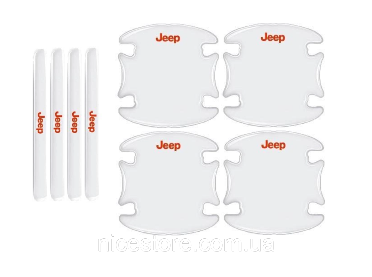 Захисна плівка під дверні ручки та ручки авто з логотипом Jeep комплект 8шт, фото 1