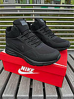 Мужские зимние кроссовки Nike, черные зимние термо кроссовки Найк, теплые кроссовки мужские зимние с мехом