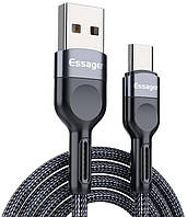 Кабель USB-A to Type-C Essager Cable 5V/3A для швидкої зарядки 1м ( EXCT-CX0G ) Black
