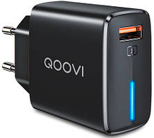 Мережевий зарядний пристрій QOOVI 18W USB Charger Black ( GC08 )