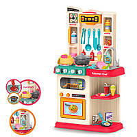 Детская кухня 922-117 LIMO TOY 46 предметов, высота 79 см, духовка, плита -пар, мойка (льётся вода)