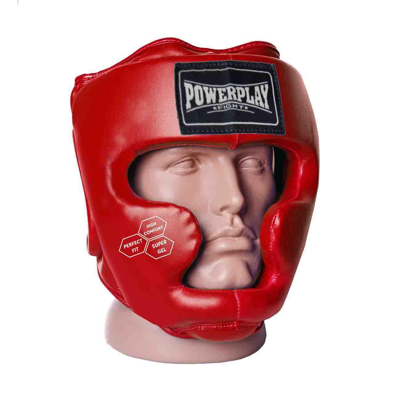 Боксерський шолом тренувальний PowerPlay 3043 Червоний XL, фото 1