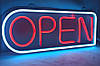 Неонова Led вивіска OPEN (відчинено) 500х200 мм з контролером і пультом, фото 7