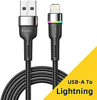 Кабель USB - A to Lightning Essager RGB 2.4A 1м ( EXCL-XCD01 ) Black