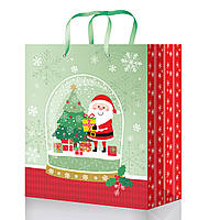 Пакет подарунковий кольор. 18х18х10см Новий рік №2612/Мандарин/(12)