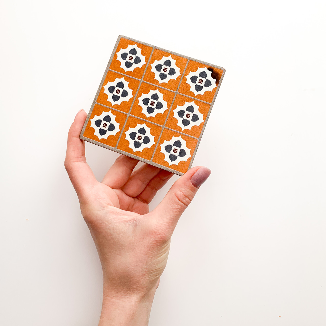 Мініатюра підлога 9*9 см Руда з візерунком, фото 1