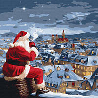 Картина по номерам Рождественская ночь Деда Мороза 40х40 Идейка (KHO8352)