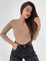 Базовая женская Кофточка с кулоном Ткань: трикотаж Размер 42-46