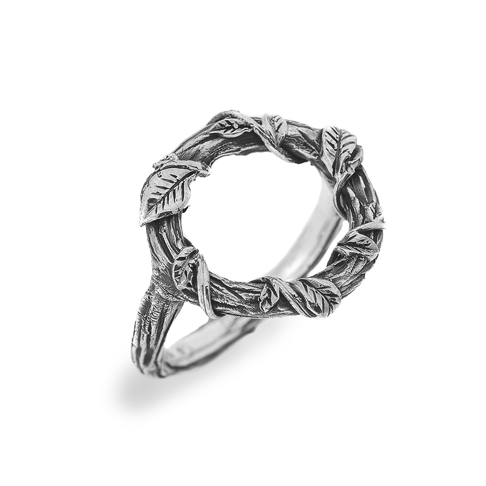 Жіноче срібний перстень "Вінок", тонке оригінальне кільце зі срібла 925 проби ручної роботи