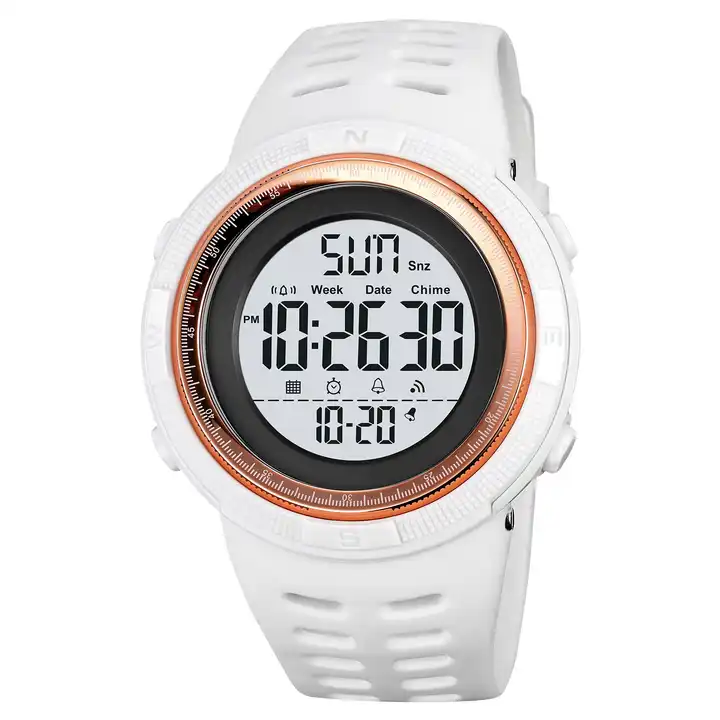Skmei 2070 спортивний наручний годинник білий із білим циферблатом, фото 1