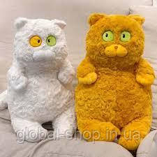 Мягкая игрушка Кот Обормот, учёный кот, белый, рыжий, 40см