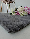Килим штучний кролик сучасний ESTERA TPR Grey, 0.6х1.1 м, фото 3