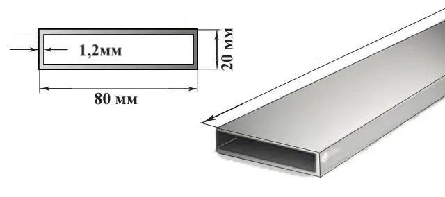 Труба профільна 80x20х1,2 сорт 2 (виробничий брак), фото 1